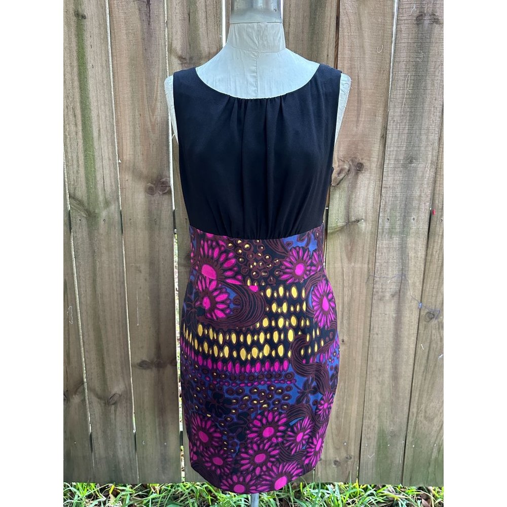 TRINA TURK TORY DRESS Forest Floor Floral Black Bodice sz 10 NWT